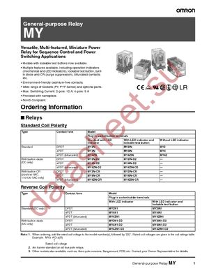 MY4N-DC100/110S datasheet  
